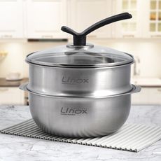 【一品川流】LINOX 316不鏽鋼懸浮氣膜不沾蒸鍋-小-20cm