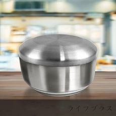 韓式304不鏽鋼雙層碗組-10.5cm-不鏽鋼色