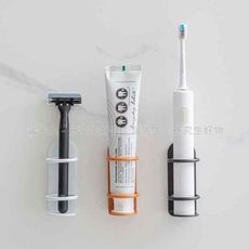 【免打孔】電動牙刷架 牙刷架 無痕牙刷架 牙刷收納 浴室 廁所 黑色 橘色