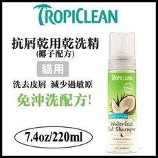 TROPICLEAN巧倍麗 泡沫乾洗精(貓用) 抗屑專用/深層潔淨7.4oz 免沖洗配方