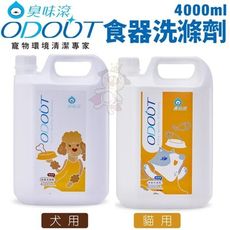 ODOUT臭味滾 食器洗滌劑4000ml 犬用/貓用 小分子10倍深層潔淨 碗杯不再髒臭殘留