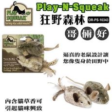 PLAY-N-SQUEAK 狂野森林貓草音效玩具系列【OR-PS-10343哥倆好】2隻/入