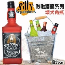 美國 Silly Squeakers《啾啾酒瓶系列-壞犬角瓶》採用安全天然橡膠材質 狗玩具