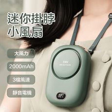 【台灣現貨】質感復古掛脖小風扇 頸掛風扇 便攜式 電量顯示 無葉小電扇 露營 USB靜音 手持風扇