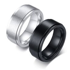 《316小舖》c576(優質白鋼戒指-極簡魅黑白鋼戒指-單件價 /銀色戒指/黑色戒指/年節禮物/彌月