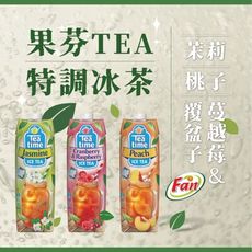 【Fan果芬】歐洲原裝進口果茶風味冰茶1000mlx12罐/箱(三種風味:蔓越莓覆盆子/茉莉/蜜桃)