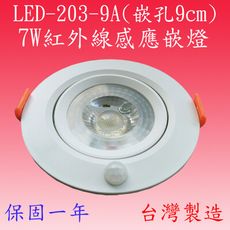 【豐爍】LED-203-9A 9W紅外線感應嵌燈(台灣製)【滿2000元以上送一顆LED燈泡】