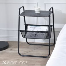 【Sim'n Coz 簡減家居】工業風雜誌收納邊桌/茶几桌/床頭桌(黑)