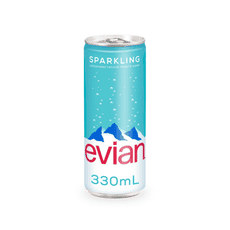 Evian依雲氣泡礦泉水 330ml x 24瓶 (易開罐)