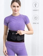 【Smart bearing 智慧魔力】豪華款紅光充電式 熱敷震動按摩定時 無線彈力鬆緊護腰帶