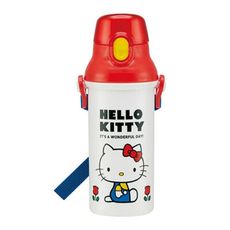 Hello Kitty 日製直飲式水壺附背帶 480ml 水瓶 兒童水壺