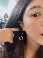 Emily實拍️【台灣現貨12hr出】多層次圓圈垂墜耳針5005/新店開幕/耳墜氣質韓系防過敏星星愛
