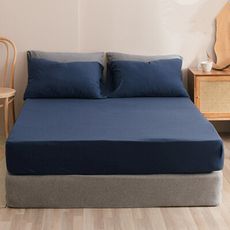 台灣製 素色超細纖 雙人床包枕套組 三件組/5×6.2尺 (多色任選)