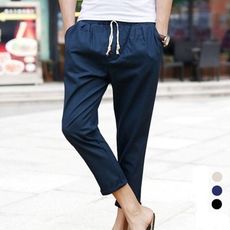 夏日亞麻男士休閒九分褲 哈倫褲(M-XXL)