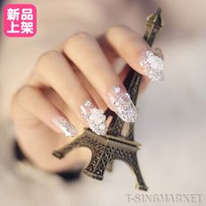 【NAIL ART系列】閃耀小花 24入可拆卸彩繪甲片 美甲貼片 指甲貼美甲造型貼  (24入/盒)