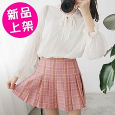 【FA623】格紋學院風百褶裙 短裙 (3色 M/L)