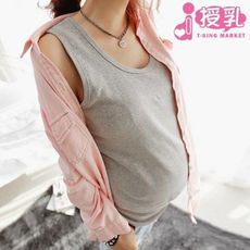 【16008】彈力打底哺乳背心/孕婦洋裝/孕婦裝(5色) 寬肩/細肩款