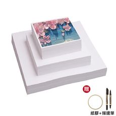 【贈紙膠+描邊筆】300磅油畫棒專用紙15x15cm(50入)