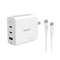 PHILIPS 飛利浦 DLP6343C GaN氮化鎵PD 100W旅充組 電源轉接頭