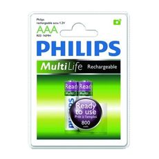 Philips4號低自放800mAh充電電池2入