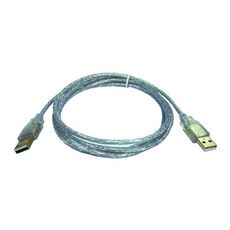 USB 2.0 A公/公 鍍金透明線5M