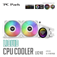 PC Park PC Park LX240白 ARGB水冷散熱器