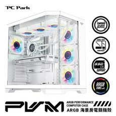 PC Park  PVM ARGB海景房電競機殼/白