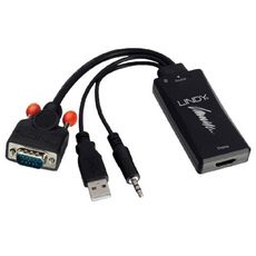 LINDY 林帝 38183 VGA+音源3.5mm to HDMI 1080P轉接器 轉換/轉接器