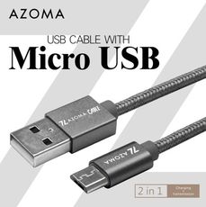 Micro USB / 金屬灰 / 2M 充電傳輸線