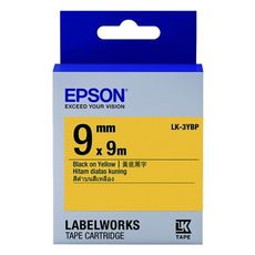 EPSON LK-3YBP(9mm)黃底黑字粉彩標籤帶