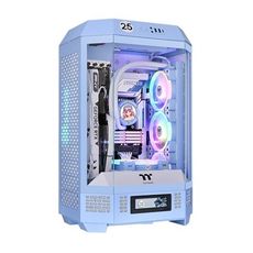 Thermaltake 曜越 The Tower300MATX全景直立機殼繡球花藍