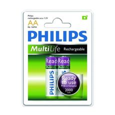 Philips3號低自放2000mAh充電電池2入