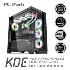 PC Park PC Park KDE ARGB海景房電腦機殼-黑