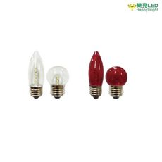 【樂亮】LED E27燈頭 1.5W 大尖形/圓形 神明廳燈泡 黃光/白光/紅光 110V 小夜燈泡