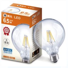 【舞光】LED E27 6.5W 黃光 G95 小珍珠燈絲燈 全電壓 復古燈泡 愛迪生燈泡 復刻燈絲