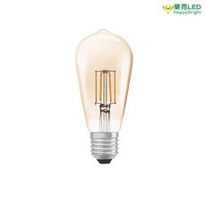 【樂亮】LED 琥珀色燈絲燈泡 6.5W ST64 全電壓 復古木瓜型燈泡 黃光 2700K 仿鎢絲