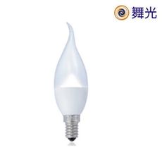 【舞光】LED 4W 黃光 E14 全電壓 透明玻拉尾蠟燭燈  羅浮宮造型導光柱 無藍光 節能省電