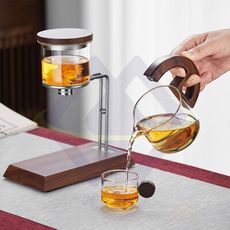 【禾統】半月磁吸泡茶組 茶壺組 泡茶 茶壺 自動磁吸泡茶 玻璃茶具 懶人泡茶