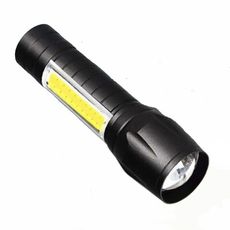 【禾統】511-LED手電筒 強光爆閃 輕巧便攜 USB充電 可伸縮變焦 超迷你手電筒