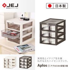 日本JEJ APLOS A4系列 桌上型文件小物收納櫃 深3抽 2色可選
