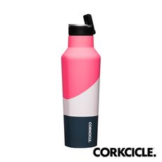 美國CORKCICLE Color Block系列三層真空運動易口瓶/保溫瓶600ml-風暴粉