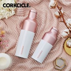 美國CORKCICLE Color Block系列三層真空易口瓶/保溫瓶470ml-粉鑽白