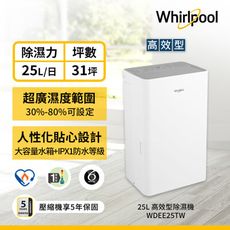 美國惠而浦Whirlpool 25L第六感智能除濕機 WDEE25TW