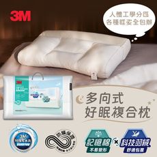 3M 防蹣可水洗科技羽絨枕-可調式多區複合型(多向好睡枕)  7100332610