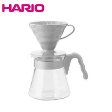 HARIO V60灰白手沖咖啡壺組 1-4杯份 700ml VCSD-02-PGR