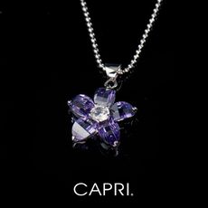 『CAPRI』精鍍白K金鑲CZ鑽 花朵項鍊 《限量一個》