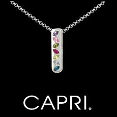 『CAPRI』精鍍白K金鑲CZ鑽 花紅柳綠 項鍊