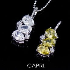 『CAPRI』精鍍白K金鑲CZ鑽 項鍊