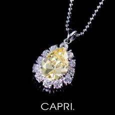 『CAPRI』精鍍白K金鑲CZ鑽 水滴項鍊《限量一個》