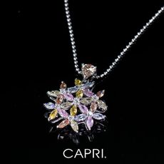 『CAPRI』精鍍白K金鑲CZ鑽 百花綻放項鍊 《限量一個》